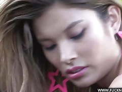 Thai Nudes presents: Hot asian chick masturbating in mercedes benz.